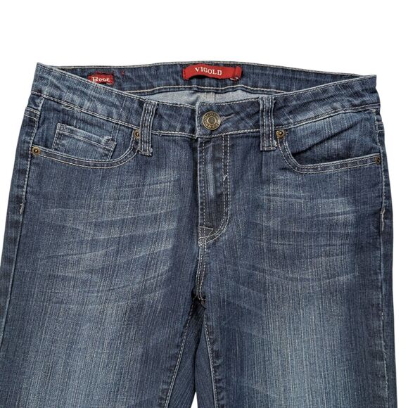 Vigoss Boot Cut Jeans Juniors Size 9 Blue Denim Rhinestone Pockets - Picture 8 of 16